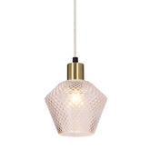 Lampa wisząca Greniko szklany klosz bezbarwny pojedyncza do kuchni E14