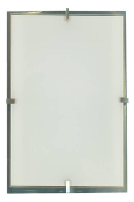Plafon Frena kwadratowy do kuchni i łazienki biało-srebrny 40x20 cm E27
