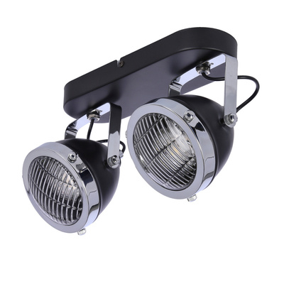 Crazy lampa sufitowa listwa czarny 2x15w gu10 klosz bezbarwny