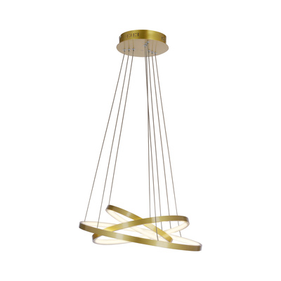 Lampa wisząca Lune złota LED 60W okrągła 50 cm nowoczesna