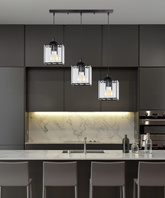 Lampa wisząca Glassia potrójna nad stół z kloszem akrylowym E27 do salonu