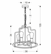 Lampa wisząca Datus do salonu loftowa czarna 4-płomienna E27 metalowa