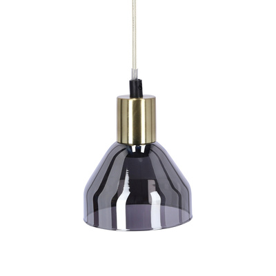 Lampa wisząca Gregory szklana pojedyncza czarno-złota do salonu E14