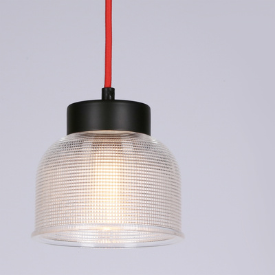 Lampa wisząca Liverpool Ledea szklana klosz 15 cm czerwony kabel 1xE27 do kuchni