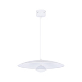 Lampa wisząca LUND 48 cm minimalistyczna – biały klosz talerz - skandynawska lampa do jadalni i salonu LED