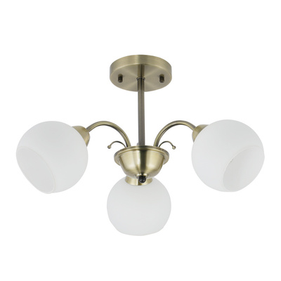 Lampa sufitowa Nestor ze szklanymi kloszami 3-punktowa do salonu