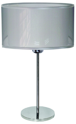 Lampka nocna Piano srebrna z abażurem 3-płomienna E14
