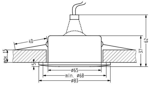 Oprawa stropowa biała okrągła IP65 łazienkowa SH-12 2258898