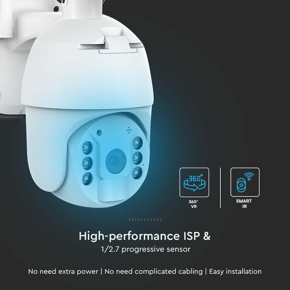 1080P Kamera zewnętrzna SMART z panelem solarnym / Sensor / IP65 / Biała