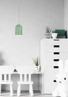 Lampa wisząca Oss Ledea zielona owalna metalowa 1xE27 do salonu kuchni