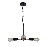 Lampa wisząca Sparta potrójna metalowa czarno-srebrna do salonu 3xE27