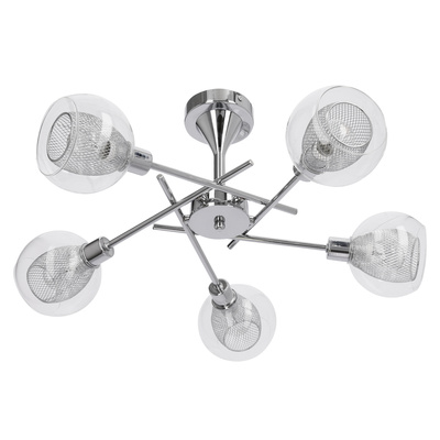 Lampa sufitowa Ozzo ze szklanymi kloszami regulowana 5-punktowa do salonu