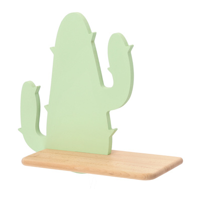 Kinkiet Cactus półka LED do pokoju dziecięcego drewno zielony 4W