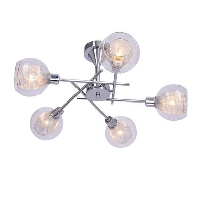 Lampa sufitowa Ozzo ze szklanymi kloszami regulowana 5-punktowa do salonu