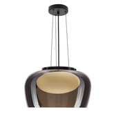 Lampa wisząca Insieme 38 szklana nad stół do salonu z dymionym kloszem