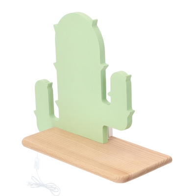 Kinkiet Cactus do pokoju dziecięcego z półką LED z włącznikiem