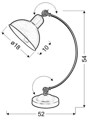 Lampa gabinetowa stołowa biała regulowana 40W Old 41-27931