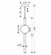 Lampa wisząca Kelly szklana złota z kloszem dymionym LED 8W 2700K do salonu