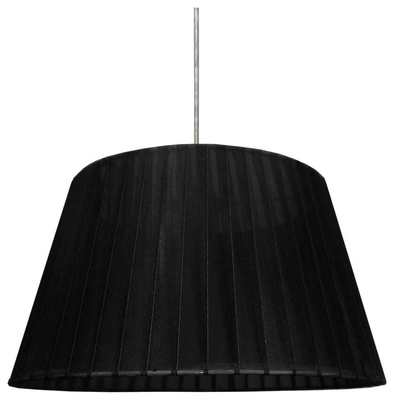 Lampa wisząca z abażurem Notizia czarna do salonu metalowa tkaninowy abażur
