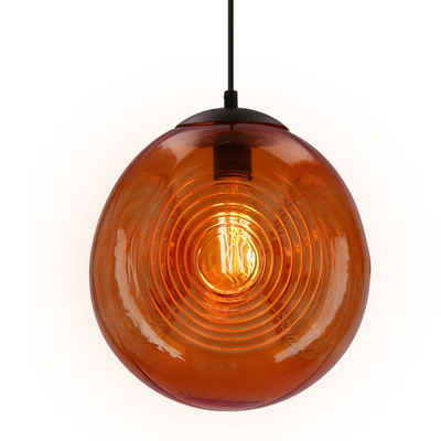 Lampa wisząca Club szklana kula pomarańczowa 1-płomienna do jadalni E27