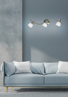 Lampa sufitowa SELIA listwa ze szklanymi kloszami regulowana 3-punktowa