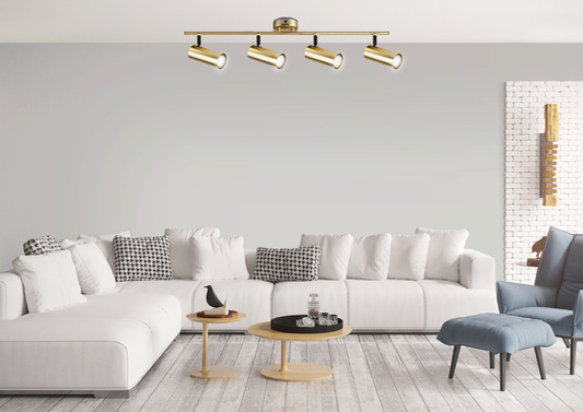 Lampa sufitowa Colly złota listwa regulowana 4-punktowa do salonu