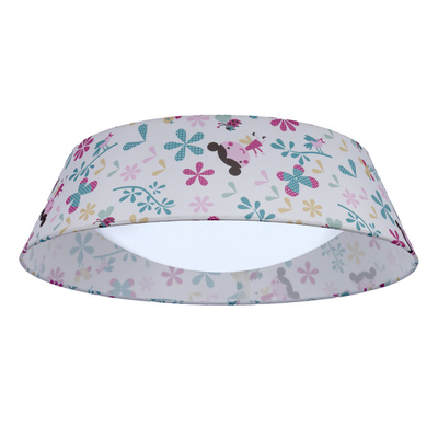 Lampa sufitowa Girl okrągła z abażurem LED do pokoju dziecięcego