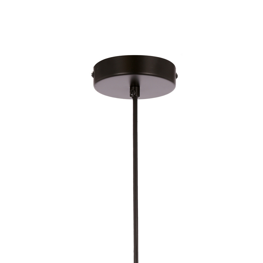 Lampa wisząca z abażurem Spiega czarno‑mosiężna z kloszem dymionym pojedyncza