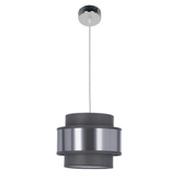 Lampa wisząca z abażurem Hare chromowana szaro-srebrna do salonu