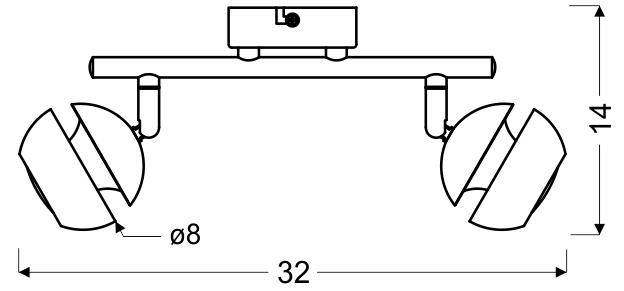Lampa sufitowa Boni listwa regulowana 2-punktowa LED