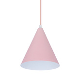 Lampa wisząca Voss Ledea stożek różowo-biały metalowa pojedyncza do kuchni