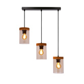 Lampa wisząca Wels szklana potrójna nad stół do kuchni i jadalni E27