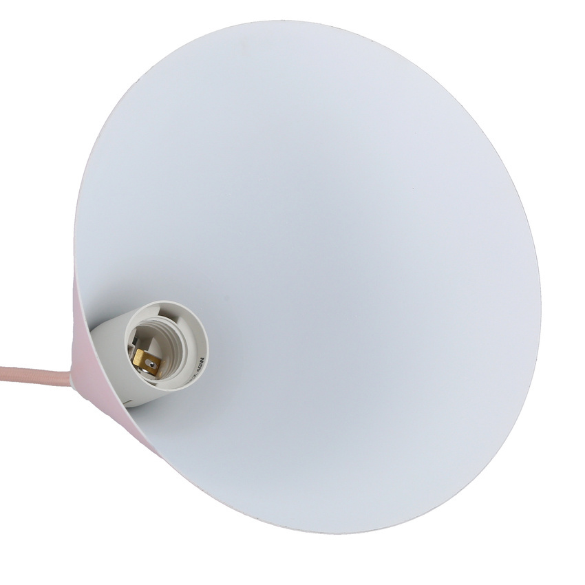 Lampa wisząca Voss Ledea stożek różowo-biały metalowa pojedyncza do kuchni
