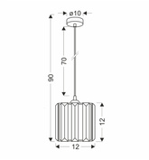 Lampa wisząca Glassia pojedyncza z akrylowym kloszem do salonu E27 1x40W