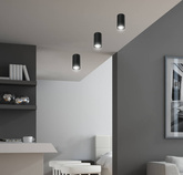 Lampa sufitowa czarna oprawa 15W GU10 5,5x10cm Tuba 2284392