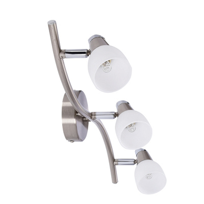 Lampa sufitowa SELIA listwa ze szklanymi kloszami regulowana 3-punktowa