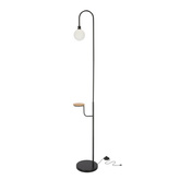 Lampa podłogowa Vanity z półką do salonu z kloszem E27 IP20