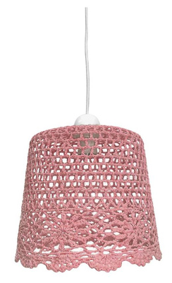 Lampa wisząca z abażurem Nonna różowa pojedyncza E27