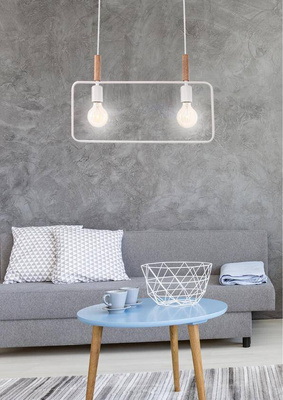 Lampa wisząca Frame biała podwójna nad stół metalowa regulowana E27 Candellux