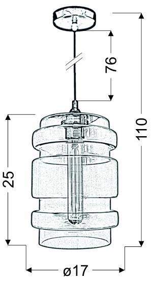 Lampa wisząca Decorado szklana zielona do salonu i jadalni 1xE27