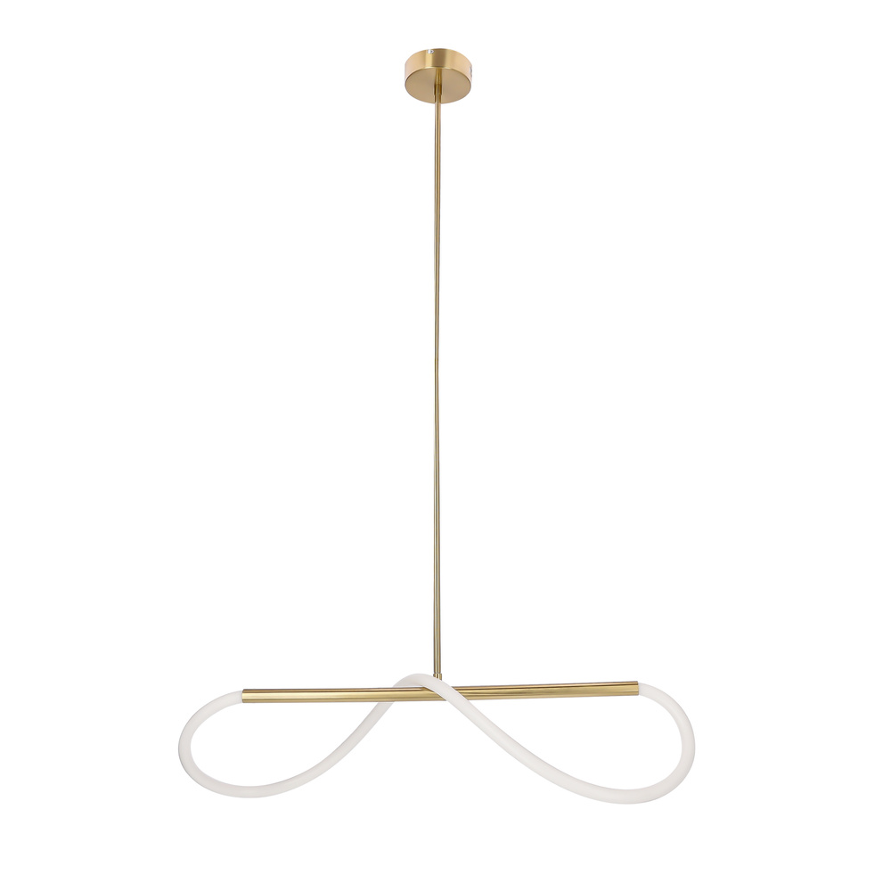 Lampa wisząca Supreme LED podłużna złota 80 cm do jadalni nad stół
