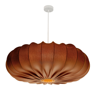 Lampa wisząca CAFEE skandynawska - z abażurem brązowym mokka 66cm - nowoczesne oświetlenie sufitowe do salonu i jadalni E27