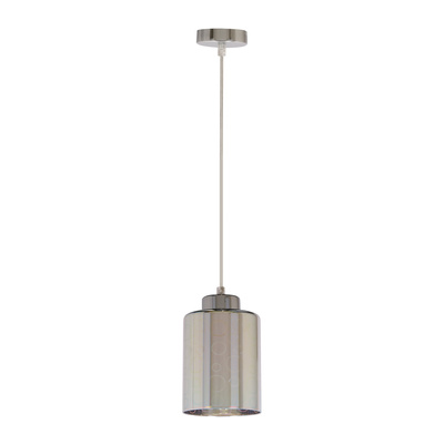 Lampa wisząca Nocturno szklany klosz 3D srebrna do salonu regulowana E27