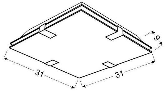 Plafon Fiera kwadratowy szklany 31 cm czarno-srebrny E27 Candellux