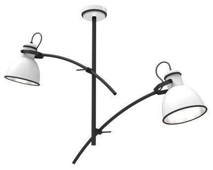 Lampa sufitowa biało-czarna regulowana 2x60W Zumba Candellux 32-72054