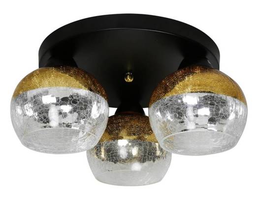Lampa sufitowa czarna złote lustrzane klosze 3x60W Cromina Gold Candellux 98-57280