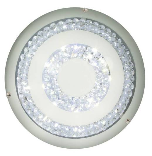 Plafon szklany okrągły biały z kryształami LED 16W Monza Candellux 14-75246